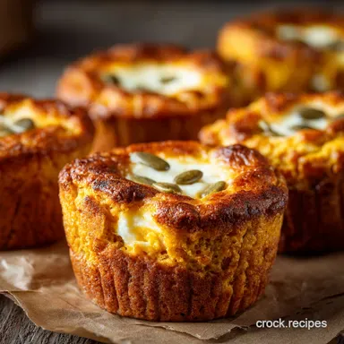 Keto Pumpkin Muffins with Cheesecake Center Low Carb Autumn Treat Recipe Card