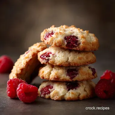 Keto Raspberry Crumble Cookies Buttery LowCarb Shortbread Recipe Card