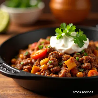 Kickin Southwest Skillet Recipe Ground Beef Easy TexMex Recipe Card