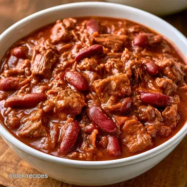 Crockpot Chili for 8 Servings Recipe Card