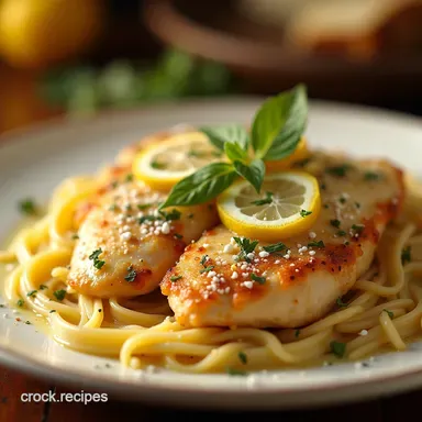 Sunshine on a Plate Zesty Lemon Garlic Butter Chicken with Parmesan Linguine Recipe Card