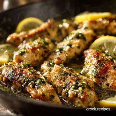 Lemon Garlic Butter Chicken Tenders Speedy 30-Minute Skillet Dinner Recipe Card