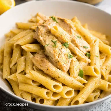 Creamy Lemon Garlic Chicken Pasta A Mediterranean Delight Recipe Card