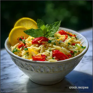 Lemon Orzo Pasta Salad Ready in 25 Minutes Recipe Card