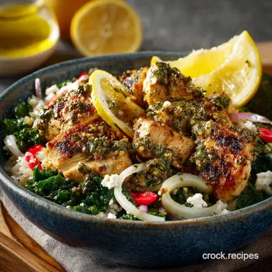 LowCarb Bowl Meals Ultimate Lemony Chicken Power Bowl Recipe Recipe Card