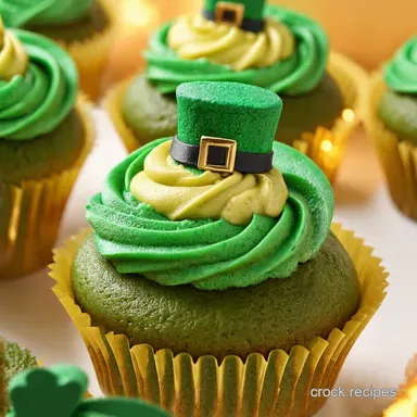 Lucky Leprechaun st patricks day cupcakes Baileys Frosting Recipe Card