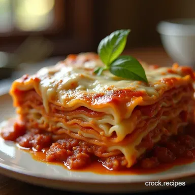 Decadent Maggianos Style Lasagna with Rich Meat Sauce Recipe Card