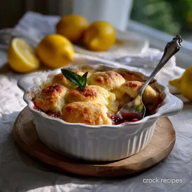 Easy Magic Lemon Cobbler Lemon Pie: Self-Assembling Treat Recipe Card