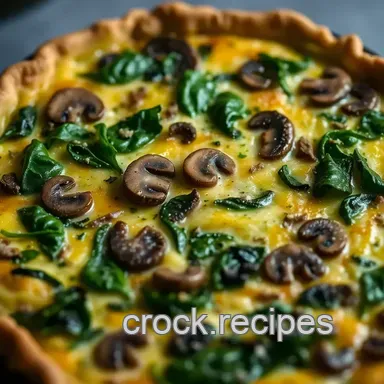 Magnificent Mushroom & Spinach Crustless Quiche Recipe Card