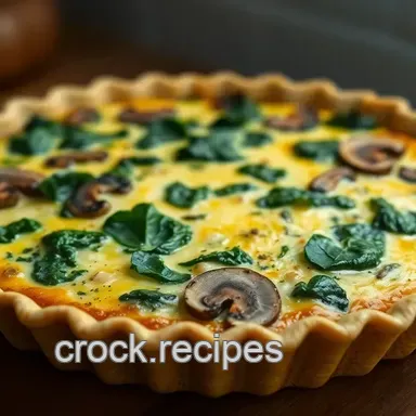 Magnificent Mushroom & Spinach Crustless Quiche Recipe Card