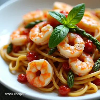 Shrimp Asparagus Sun Dried Tomato Quick Mediterranean Pasta