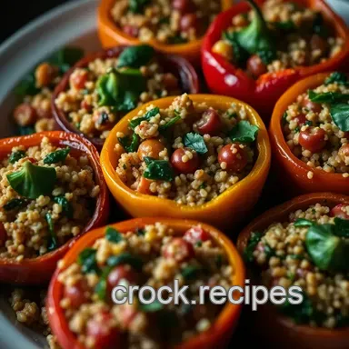 Delicious Low Carb and Vegetarian Recipes: Vibrant Mediterranean Stuffed Peppers Recipe Card