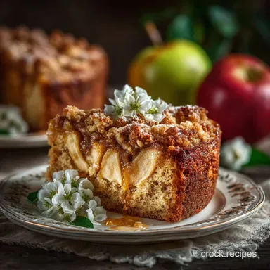 The Perfect Apple Walnut Cake Recipe with Buttery Streusel Topping Recipe Card