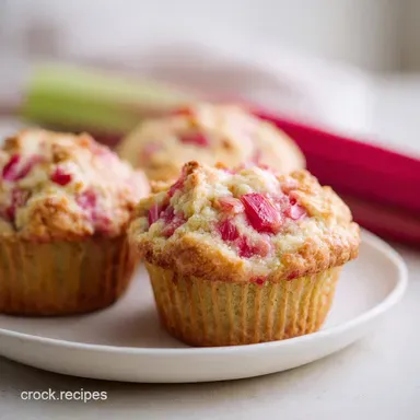 Rhubarb Muffins Recipe: Tender Crumb with Crunchy Sugar Crust Recipe Card