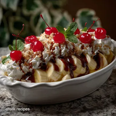 No Bake Banana Split Dessert: Easy Chilled Treat Recipe Card