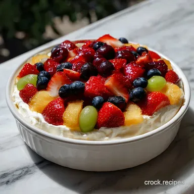 No Bake Cheesecake Fruit Salad Recipe: Easy Summer Dessert Recipe Card