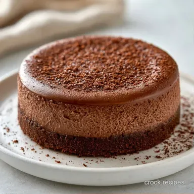 Creamy Slow Cooker Chocolate Cheesecake Recipe Card