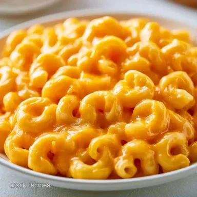 No Boil Crockpot Mac and Cheese for 8 Recipe Card
