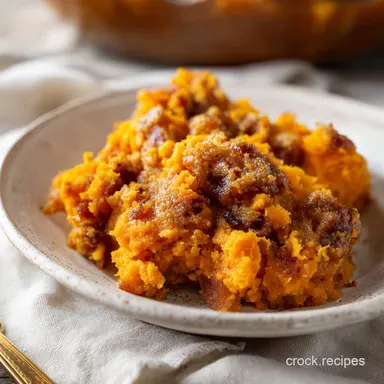 Sweet Potato Casserole with Canned Yams for 10 Servings Recipe Card