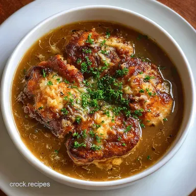 One-Pan Onion Soup Chicken with Savory Gravy Oven-Only Recipe Card