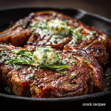 The Ultimate PanSeared Ribeye Steak Recipe Garlic Butter Baste Recipe Card