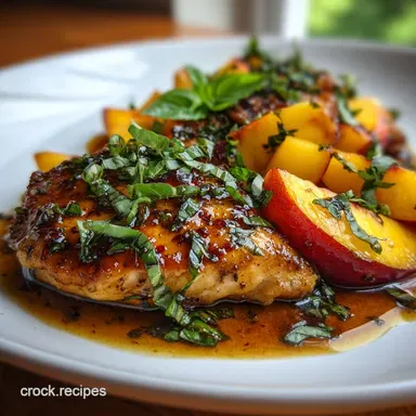 Peach Balsamic Chicken Pan-Seared in 30 Minutes Recipe Card