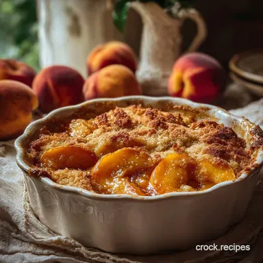 Peach Cobbler Easy Recipe with Canned Peaches and Cinnamon in 50 Minutes Recipe Card
