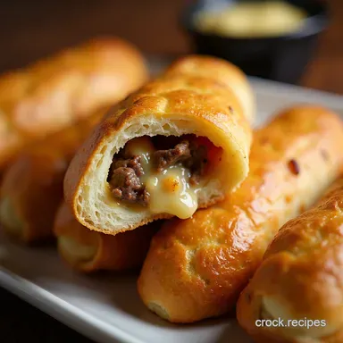 Philly Cheesesteak Stuffed Cheesy Breadsticks CrowdPleasing Recipe Card