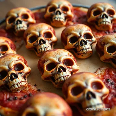 Pizza Skulls 7 Spooky Treats for Halloween Recipe Card