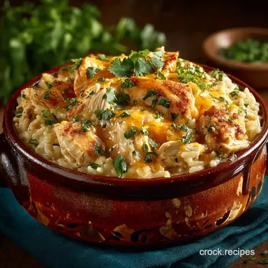 The Ultimate Crock Pot Cheesy Chicken Rice Casserole 10Minute Prep Recipe Card
