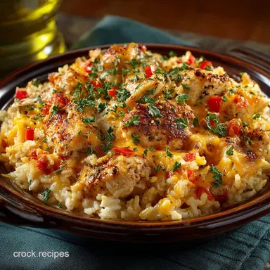 The Ultimate Crock Pot Cheesy Chicken Rice Casserole 10Minute Prep