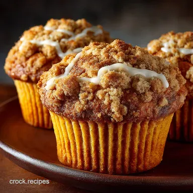 BakeryStyle Pumpkin Spice Muffins Tall Moist and Topped with Streusel Recipe Card