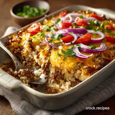 Texas Hash Casserole: Easy Beef, Rice, and Comfort Dinner Recipe Card