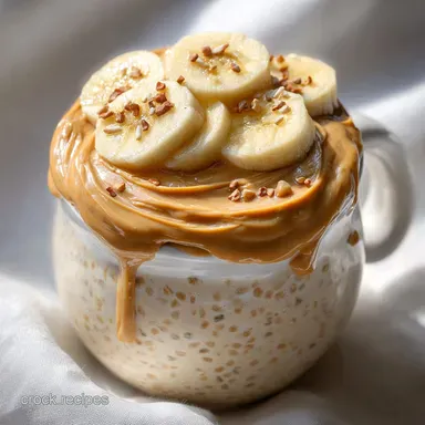 High Protein Overnight Oats with Peanut Butter and Banana: Velvety Creamy Recipe Card