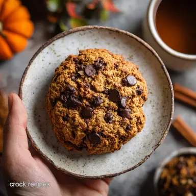 Soft Chewy Pumpkin Chocolate Chip Oatmeal Cookies Baked Recipe Card