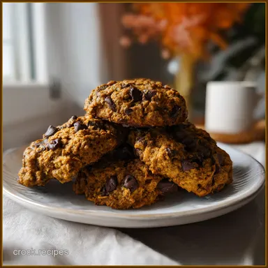 Soft Chewy Pumpkin Chocolate Chip Oatmeal Cookies in 30 Minutes