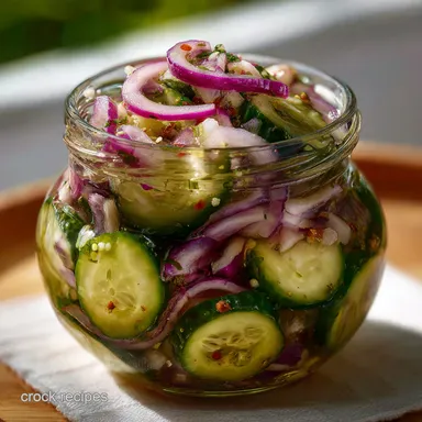 Pickles with Onions: Easy Refrigerator Dill Pickles Recipe Card