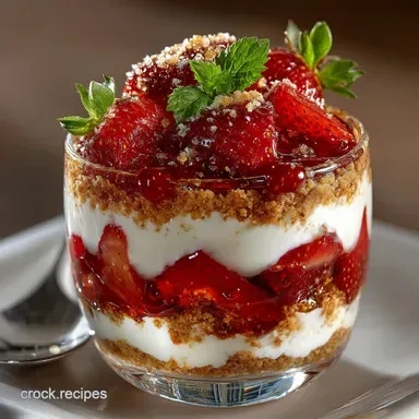 Easy Layered Strawberries and Cream Parfaits NoBake Dessert Recipe Card