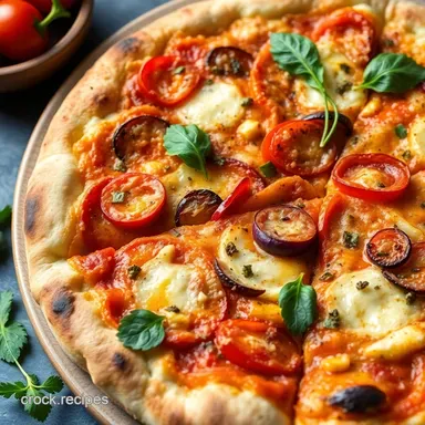 Rainbow Roasted Vegetable Pizza Recipe: A Flavor Fiesta! Recipe Card