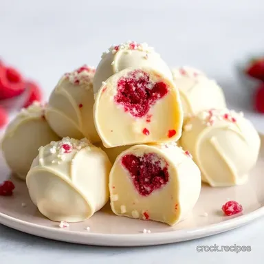 Raspberry White Chocolate Truffles Easy Dreamy Recipe Recipe Card