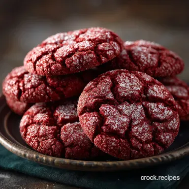 Red Velvet Cake Mix Cookies Effortless Crinkle Recipe Recipe Card