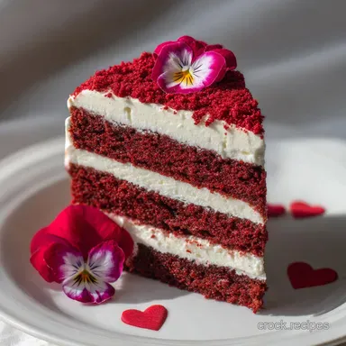 Delicious Red Food Idea with Red Velvet Cake for Valentines Parties - Party-Ready Recipe Card