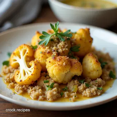 Rich Roasted Butter Cauliflower with Herby Crumble