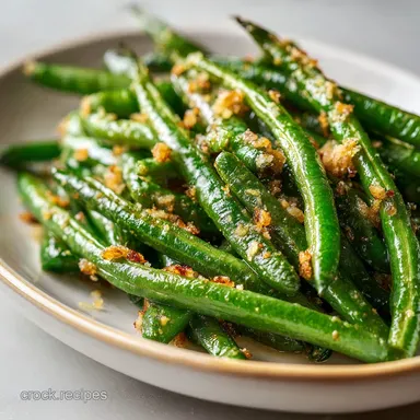 Roasted Green Beans with Garlic in 25 Minutes: Caramelized Recipe Card