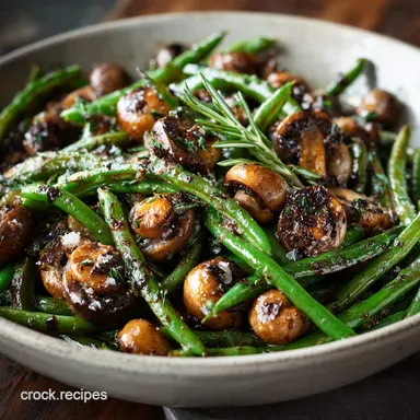 Roasted Green Beans with Mushrooms Balsamic and Pa - Charred Perfection Recipe Card