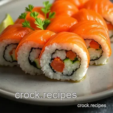 Delicious Salmon-Top Sushi Rolls: A Homemade Delight! Recipe Card