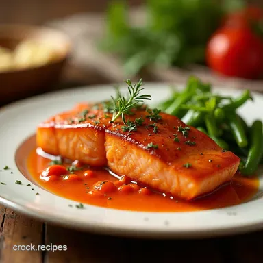 Sunshine Salmon Easy salmon in roasted pepper sauce Recipe Card