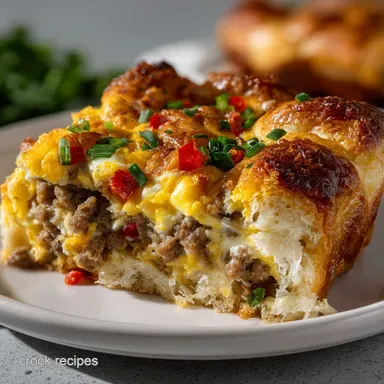 Crescent Roll Casserole: Easy Sausage, Egg, and Cheese Bake Recipe Card