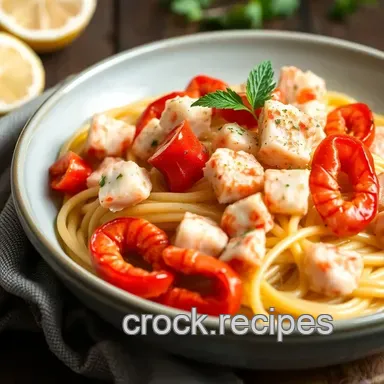 Sautéed Blue Lobster Meat Linguine Delight Recipe Card