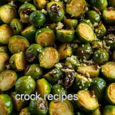 Easy Savory Baked Brussels Sprouts with Parmesan and Garlic Recipe Card